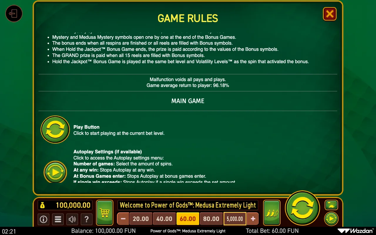 Game rules, page 11 — Power of Gods Medusa Extremely Light