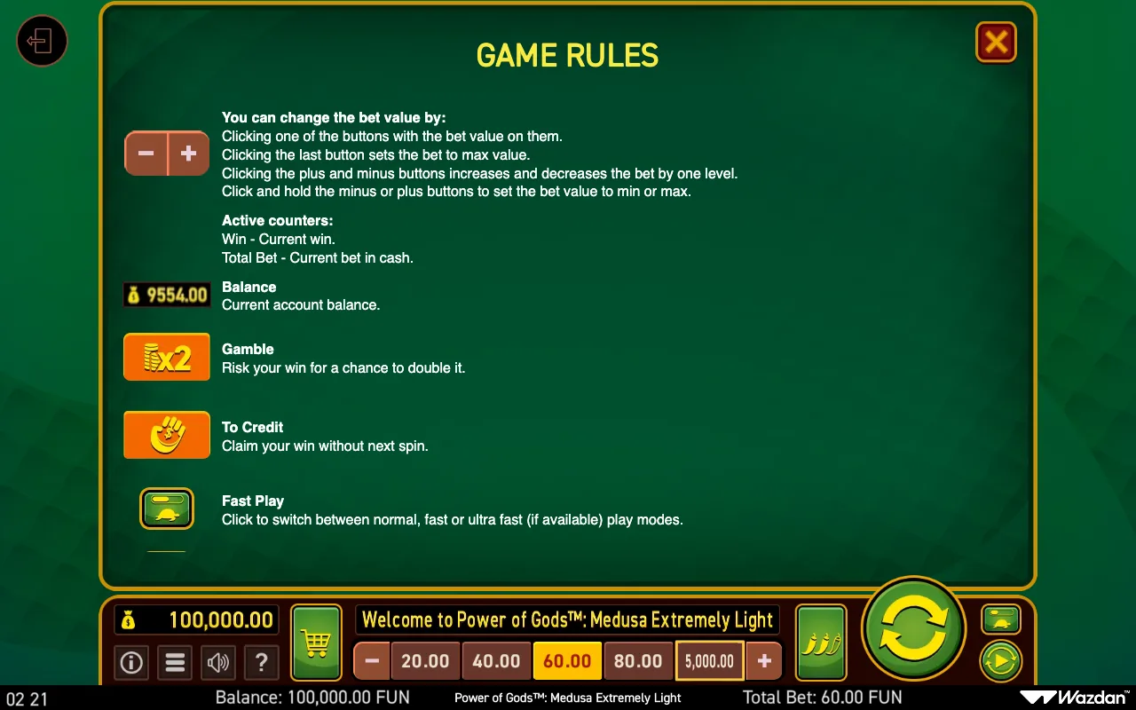 Game rules, page 12 — Power of Gods Medusa Extremely Light