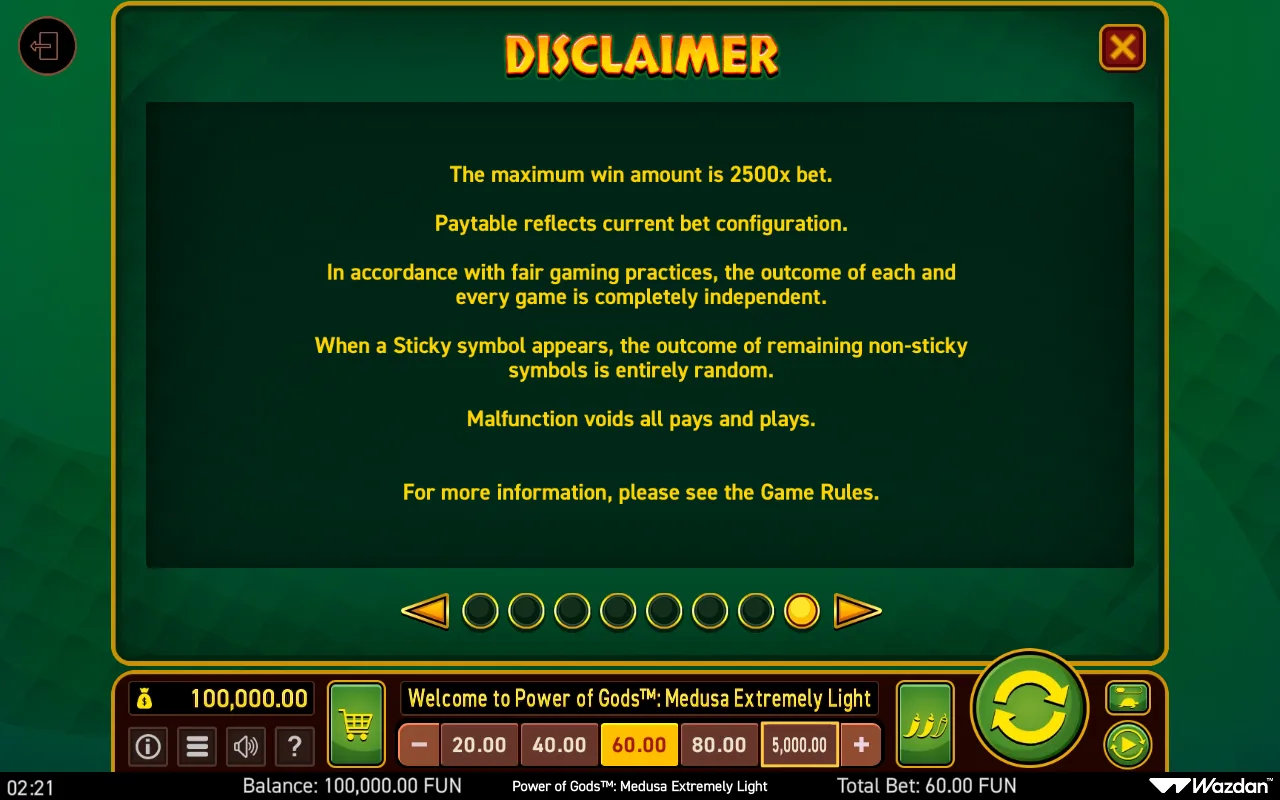 Game rules, page 8 — Power of Gods Medusa Extremely Light