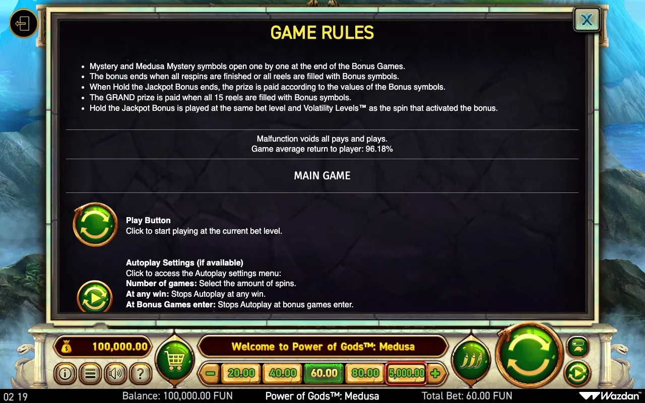 Game rules, page 11 — Power of Gods Medusa