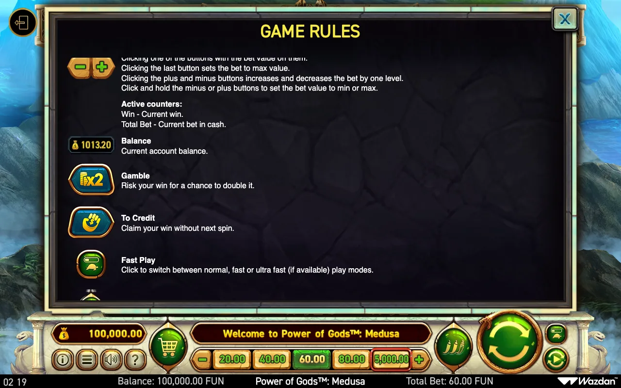 Game rules, page 12 — Power of Gods Medusa