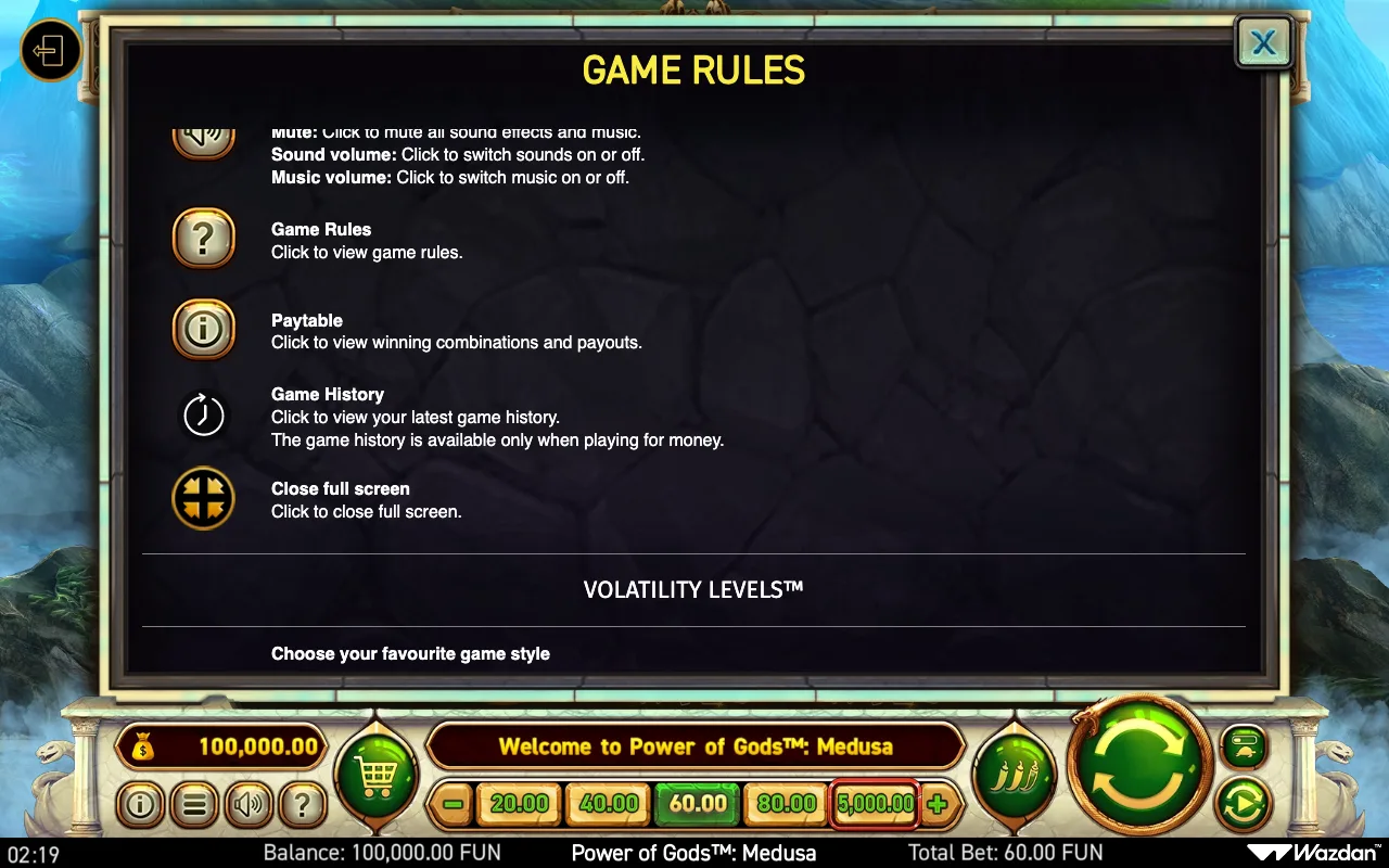 Game rules, page 13 — Power of Gods Medusa