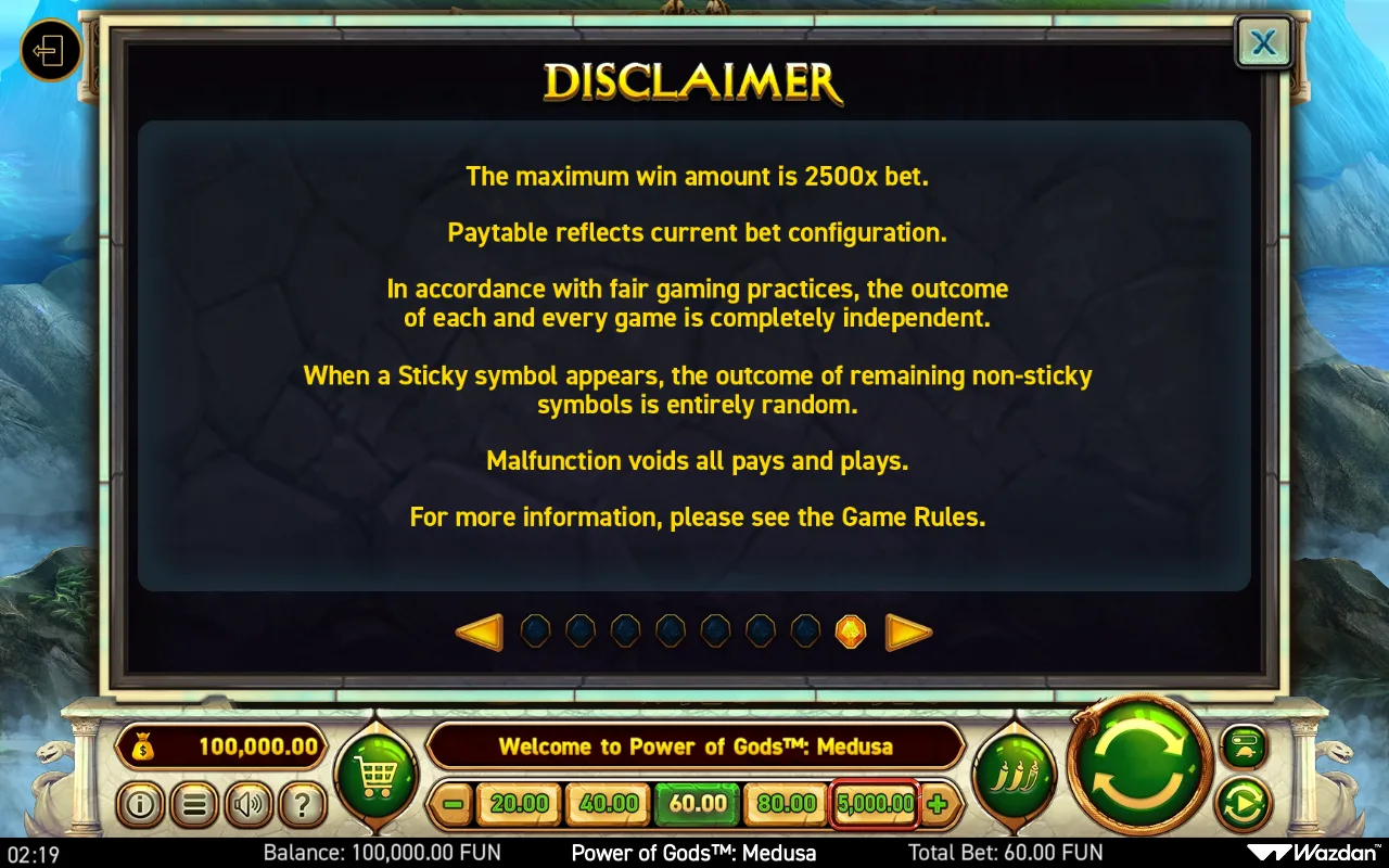 Game rules, page 8 — Power of Gods Medusa