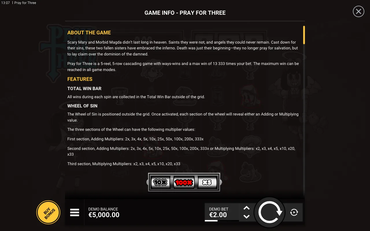 Game rules, page 1 — Pray for Three