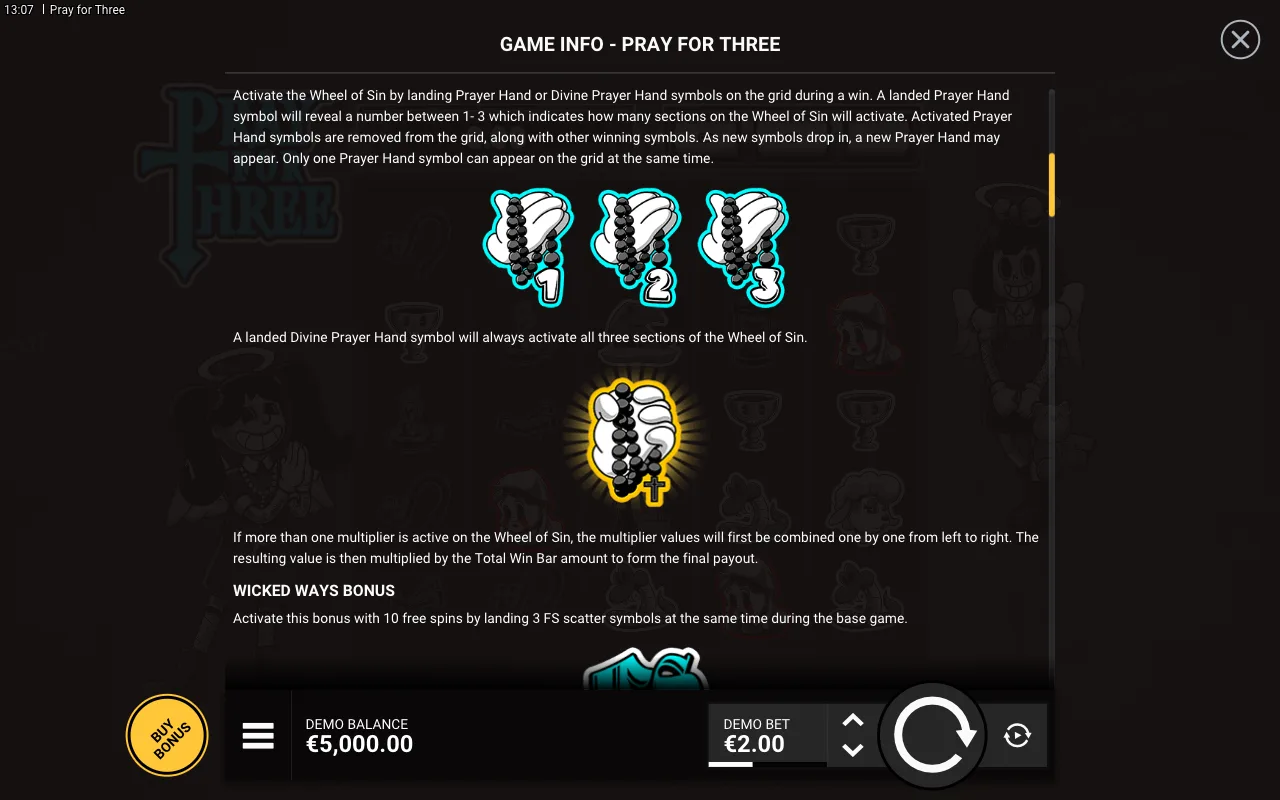 Game rules, page 2 — Pray for Three
