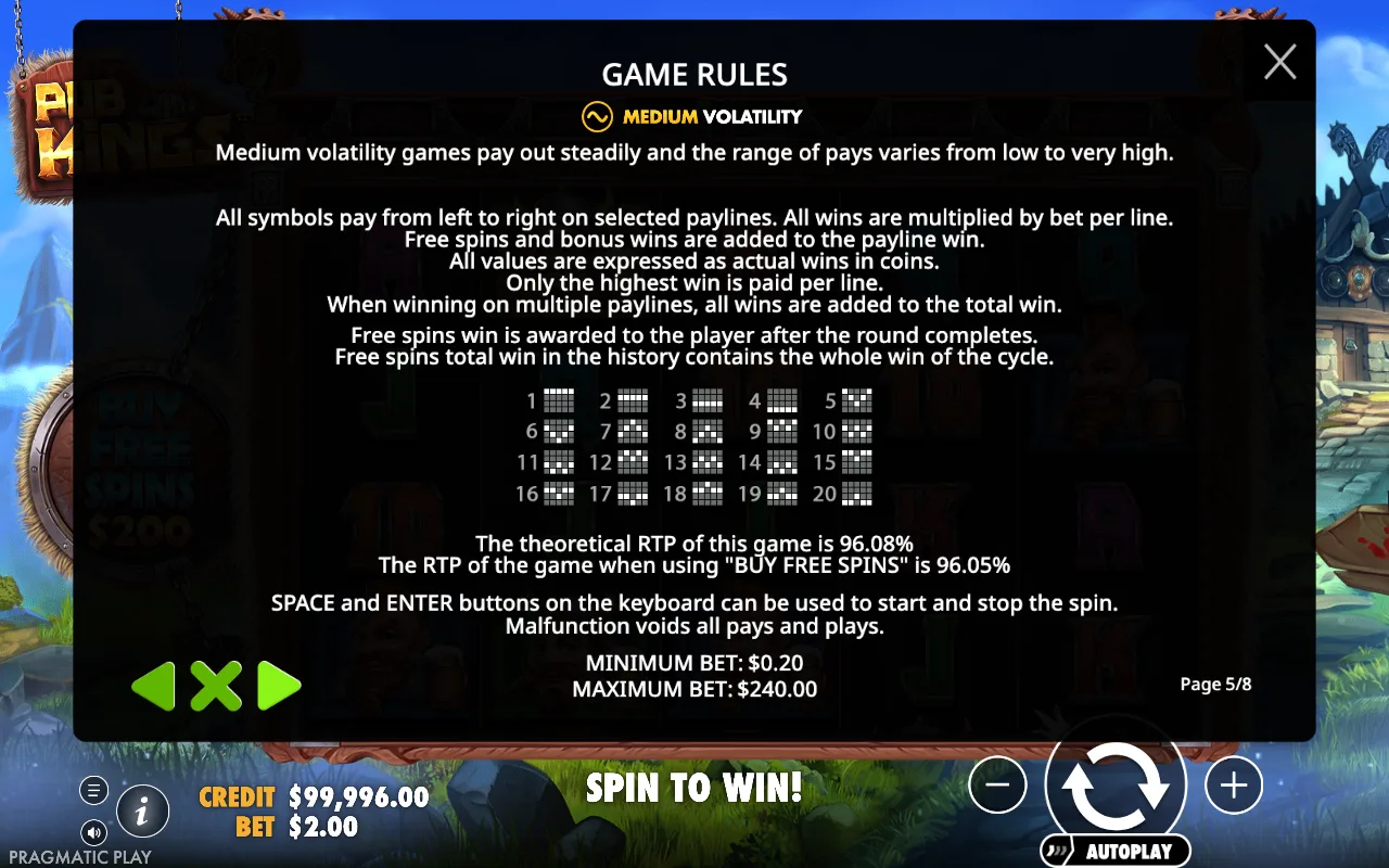 Game rules — Pub Kings