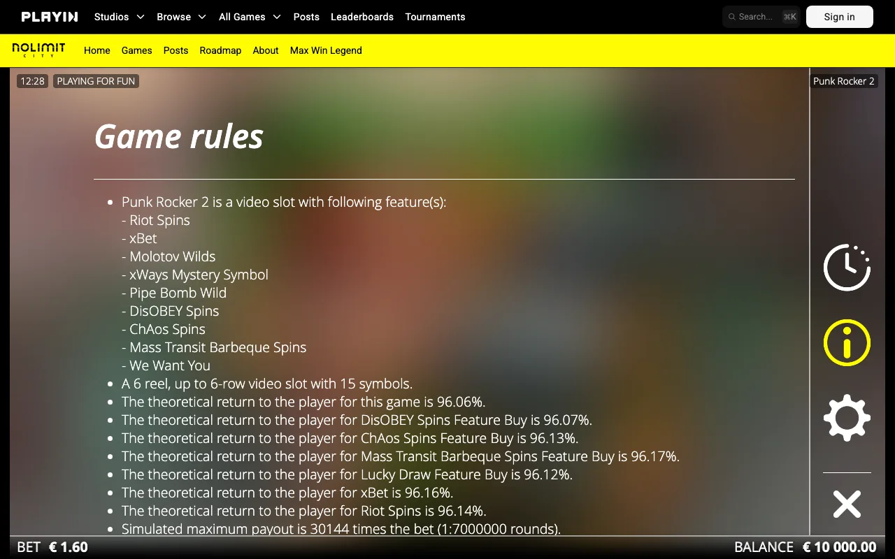 Game rules, page 1 — Punk Rocker 2
