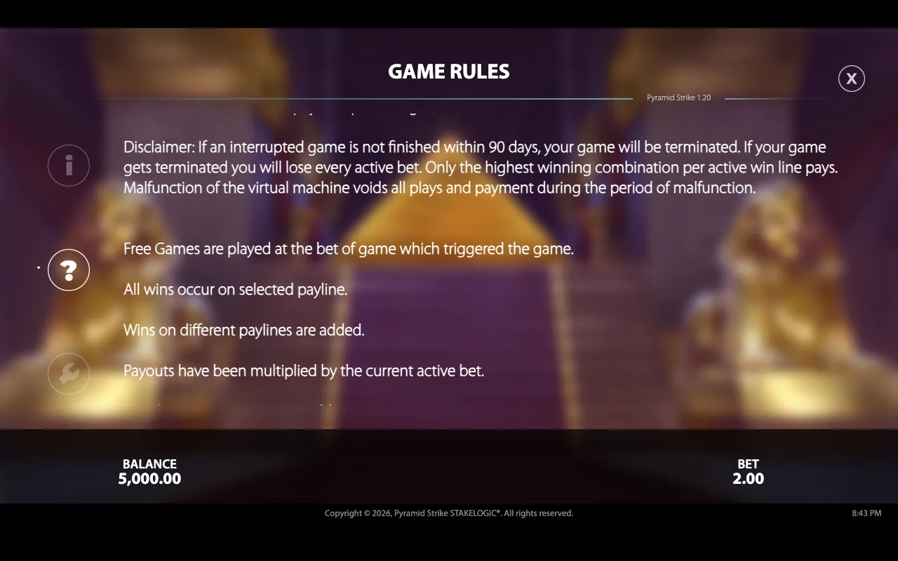 Game rules — Pyramid Strike