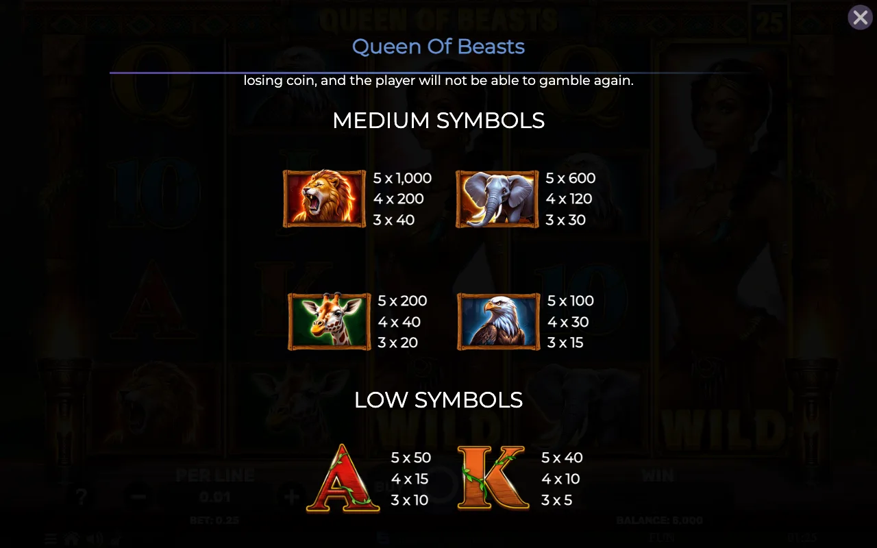 Medium symbols — Queen of Beasts