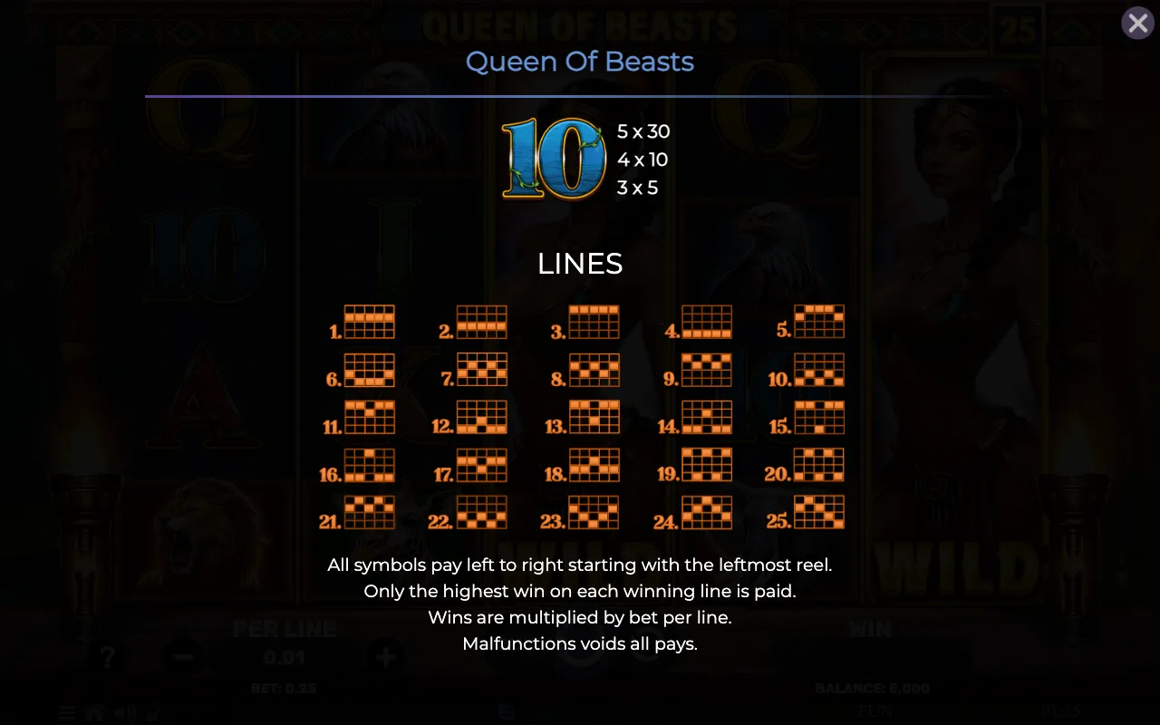 Game rules, page 6 — Queen of Beasts