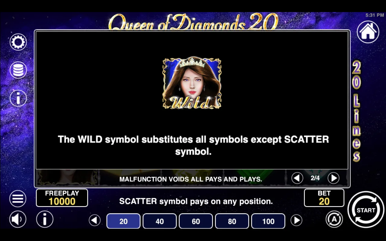 Game rules, page 2 — Queen of Diamonds 20
