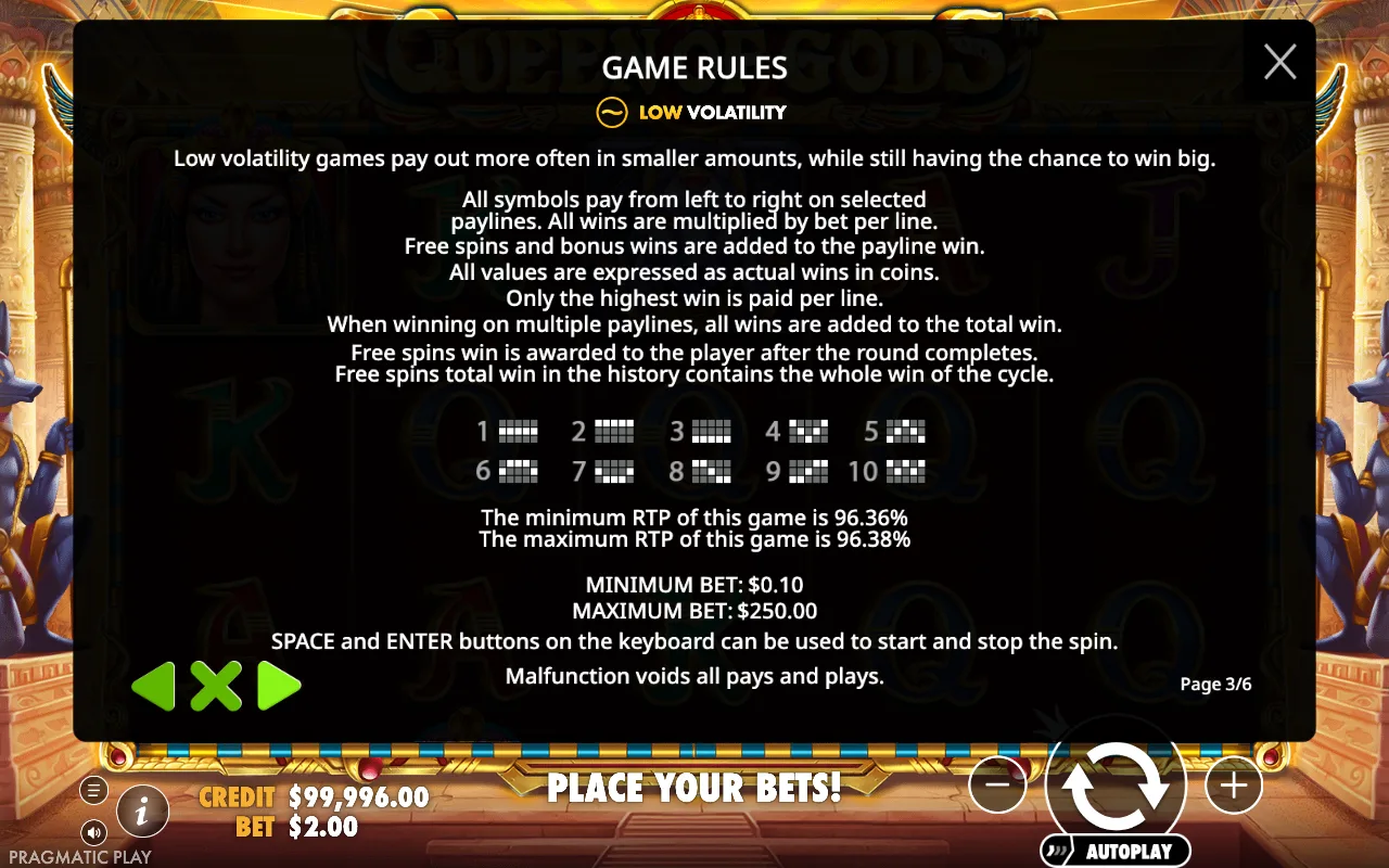 Game rules, page 3 — Queen of Gods