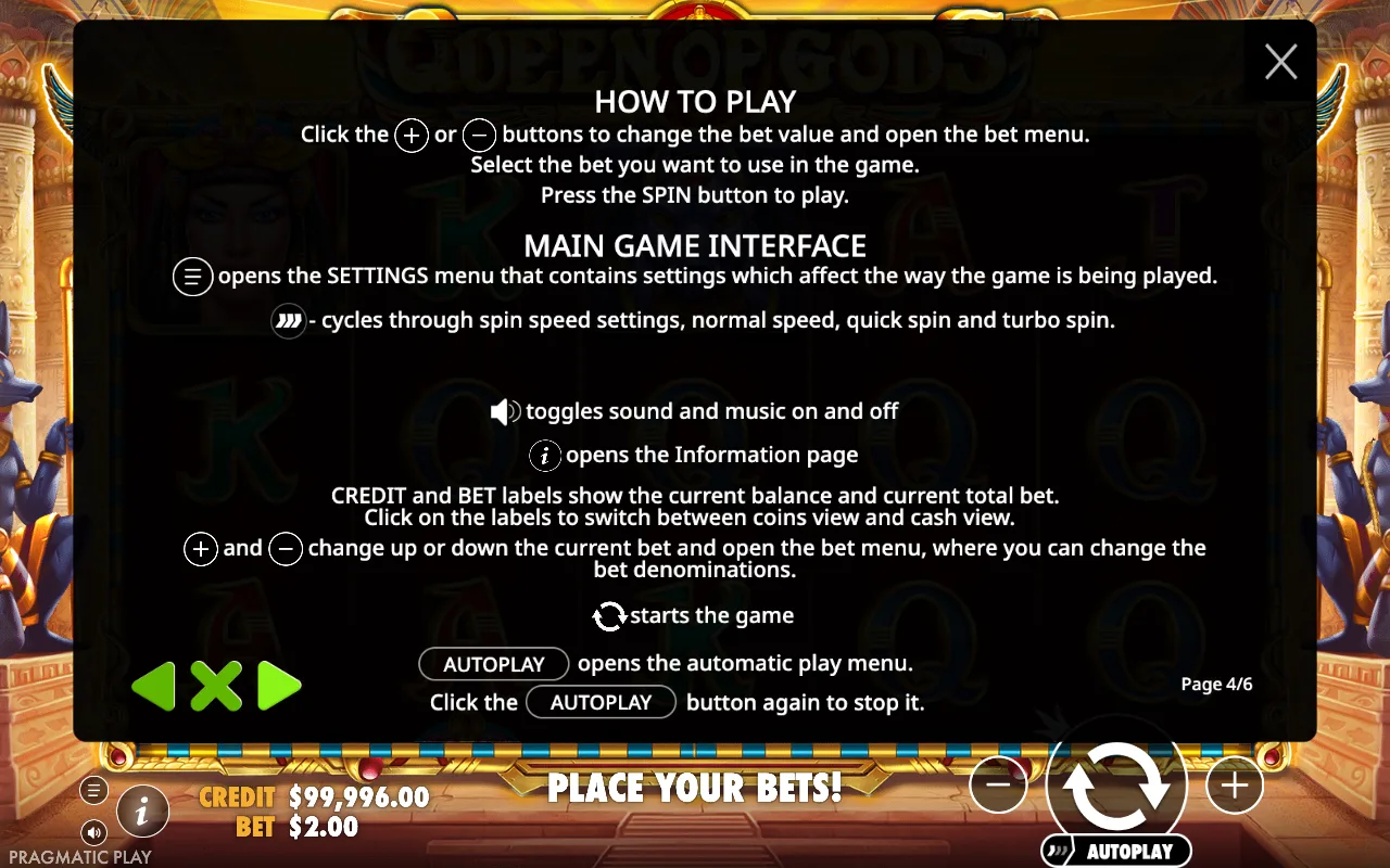 How to play — Queen of Gods