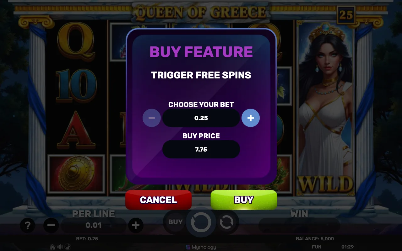 Buying the feature — Queen of Greece