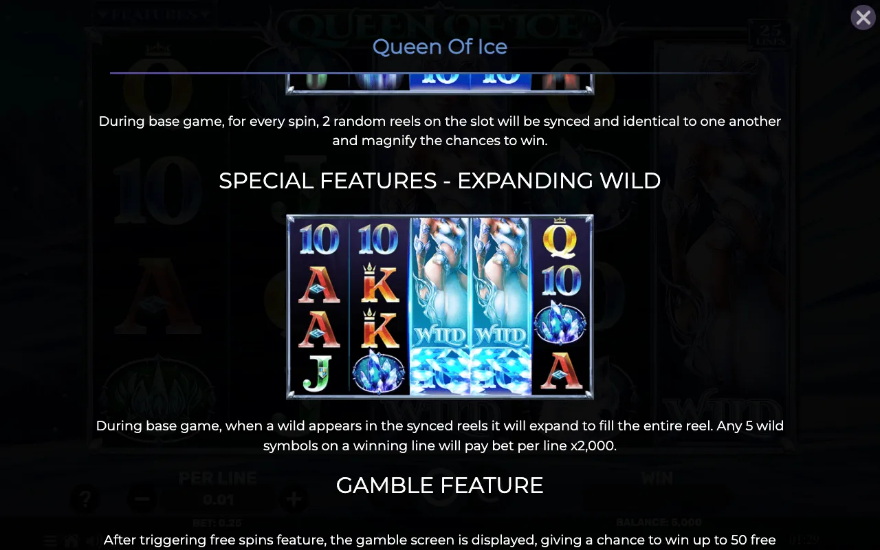 Special features - expanding wild — Queen of Ice