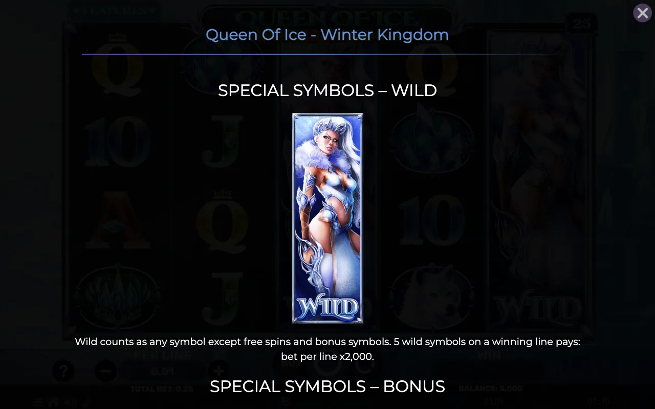 Special symbols - wild — Queen of Ice Winter Kingdom