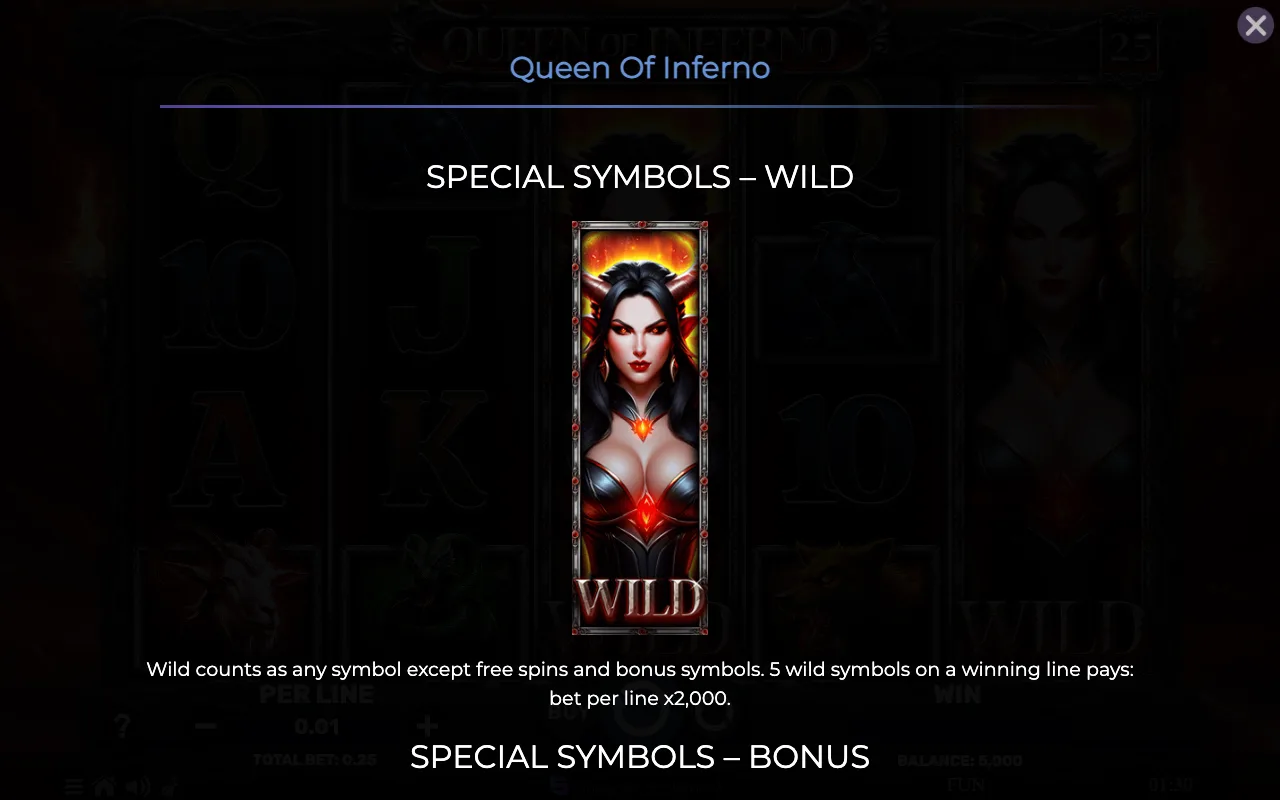 Special symbols - wild — Queen of Inferno
