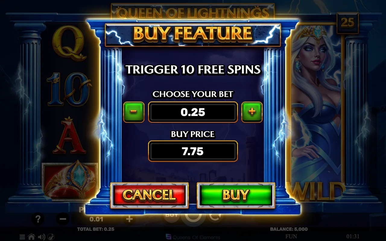 Buying the feature — Queen of Lightnings