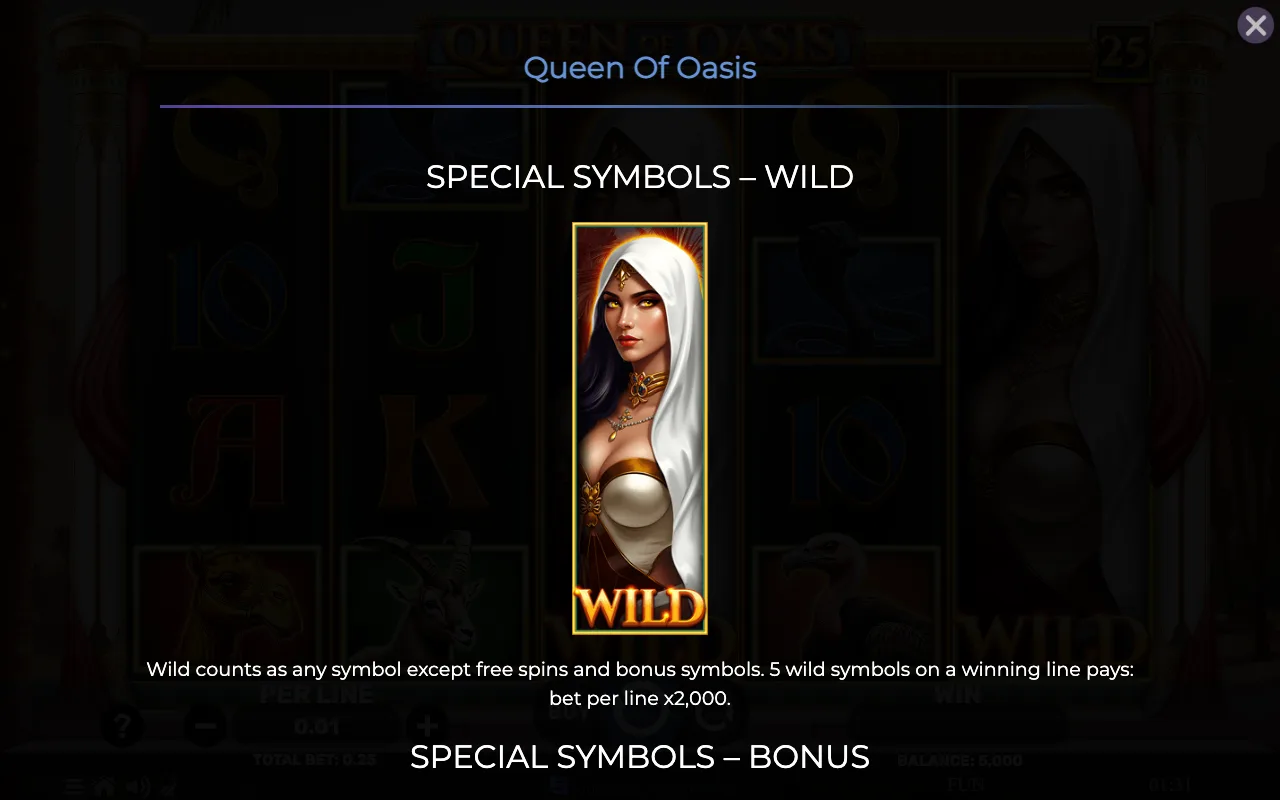 Special symbols - wild — Queen of Oasis