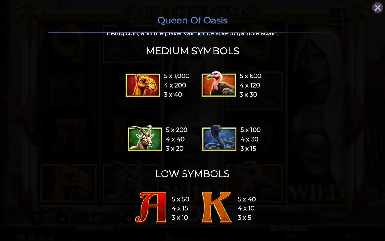 Medium symbols — Queen of Oasis
