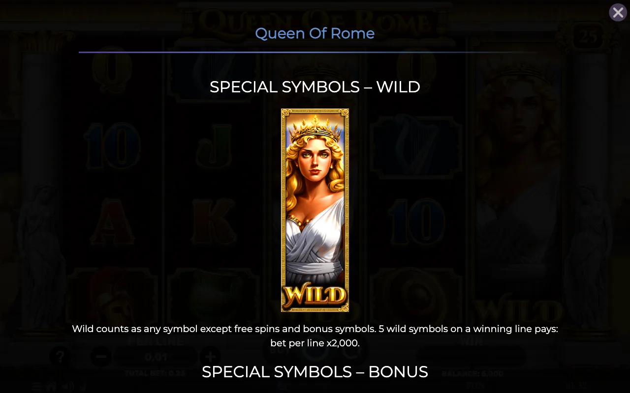 Special symbols - wild — Queen of Rome