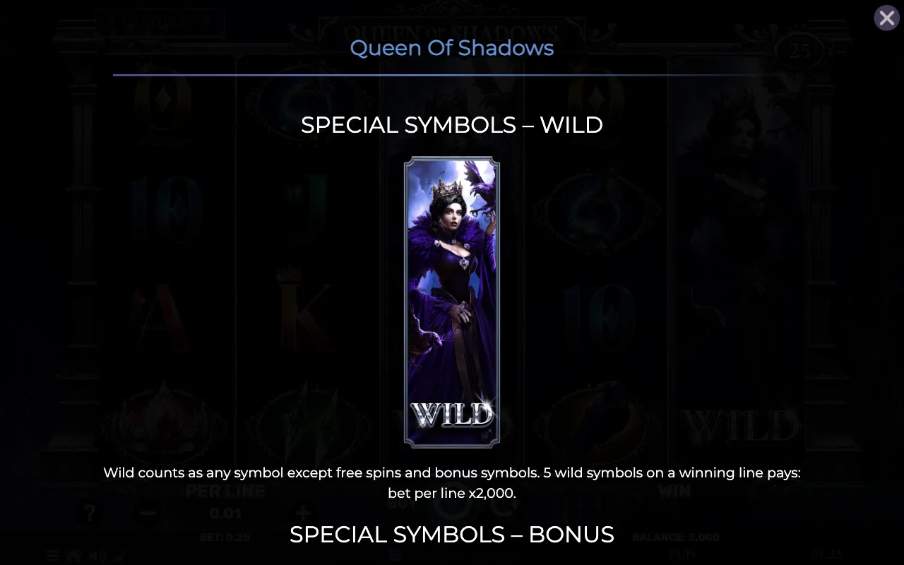 Special symbols - wild — Queen of Shadows