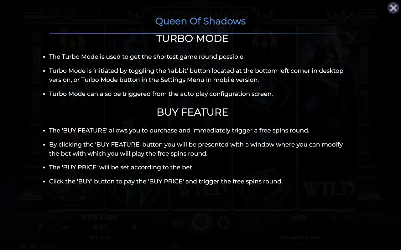 Game rules, page 8 — Queen of Shadows