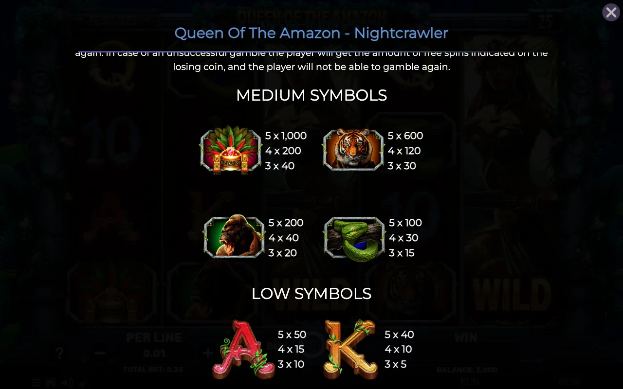 Medium symbols — Queen of The Amazon Nightcrawler