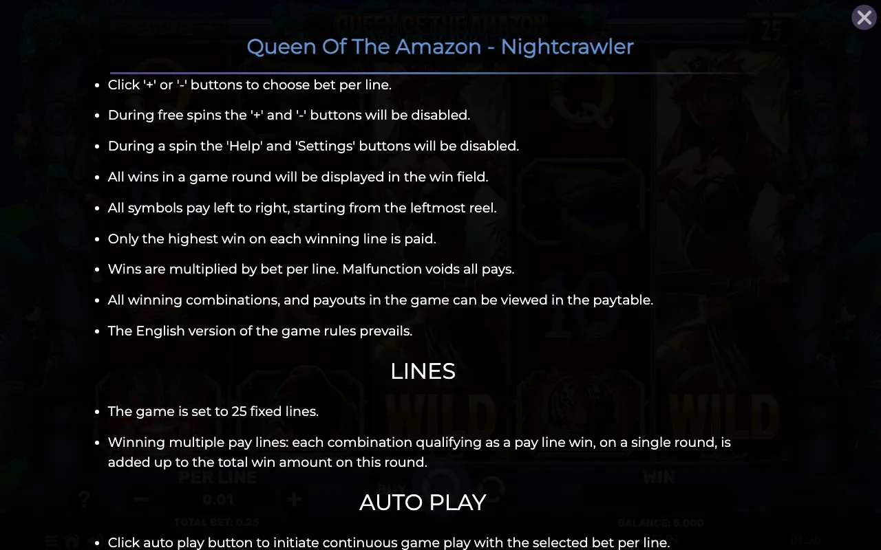 Game rules, page 7 — Queen of The Amazon Nightcrawler