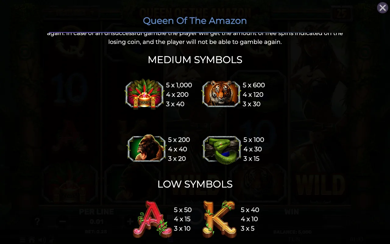 Medium symbols — Queen of The Amazon
