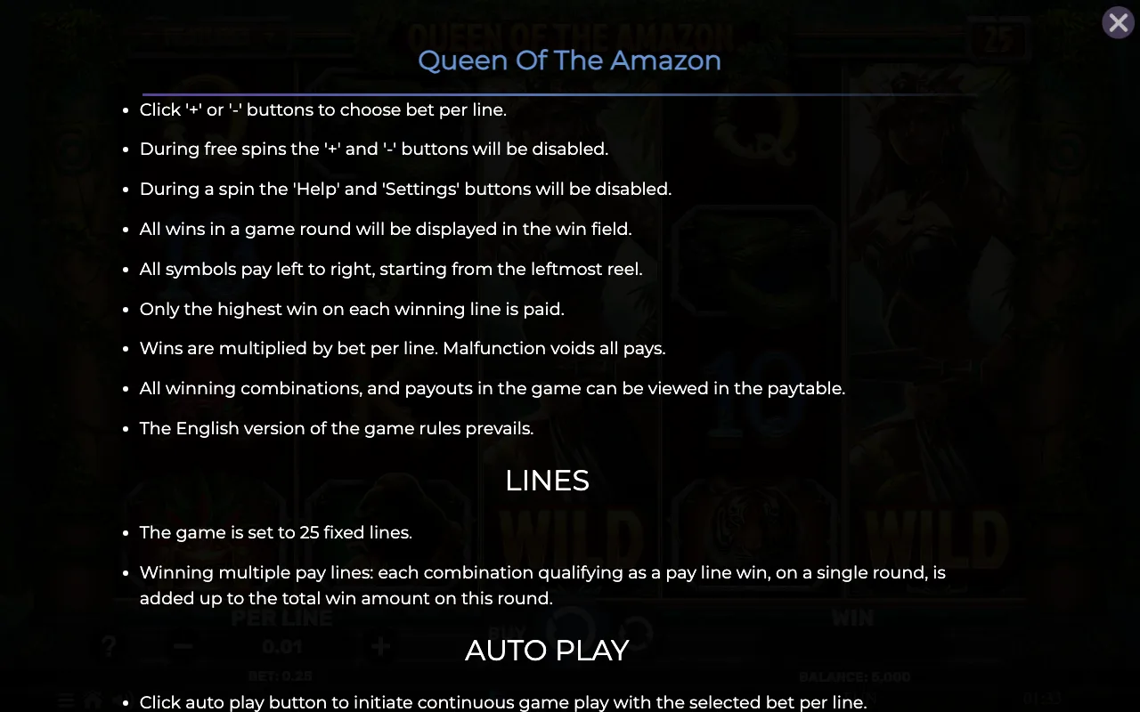 Game rules, page 7 — Queen of The Amazon