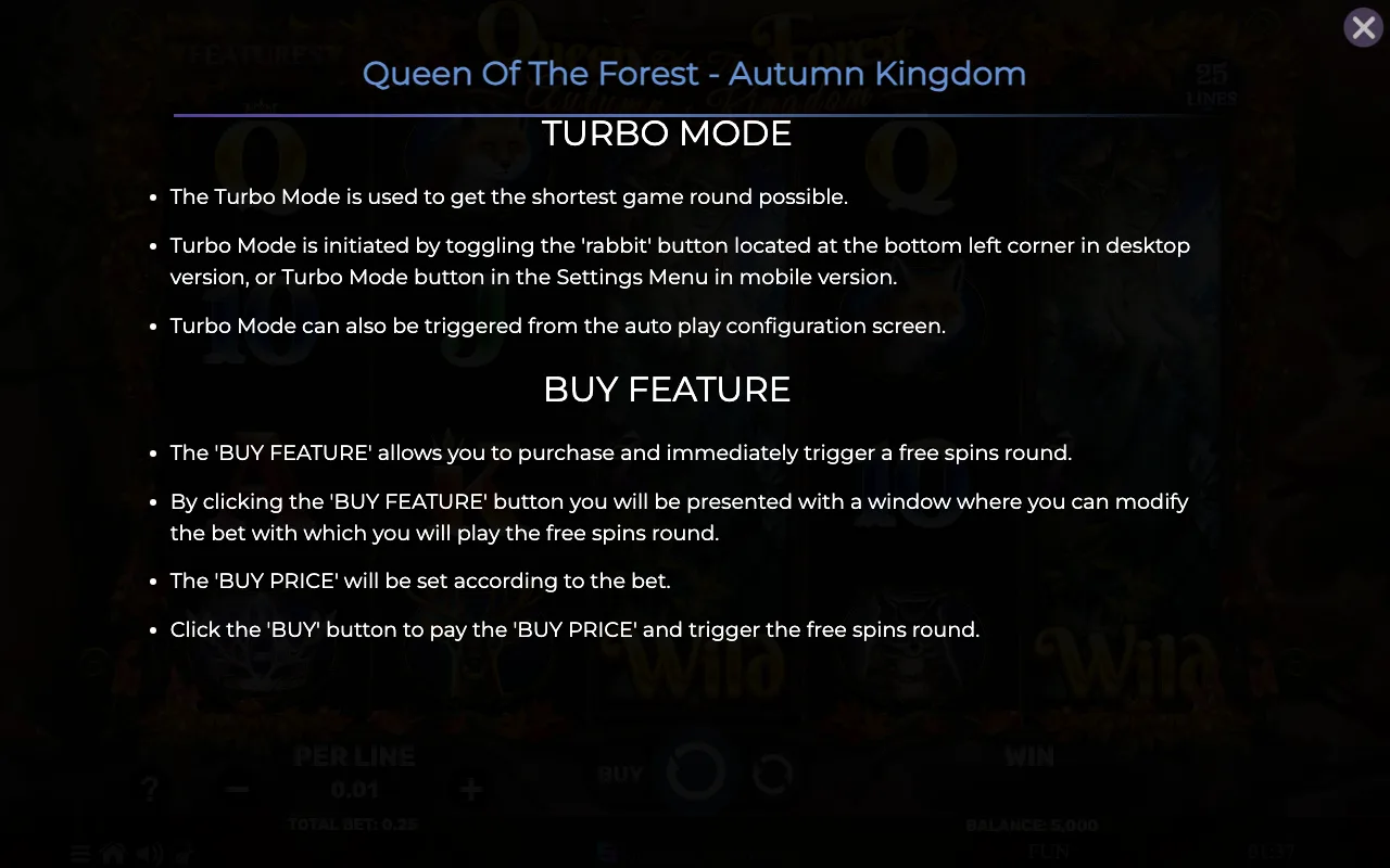Game rules, page 8 — Queen of The Forest Autumn Kingdom