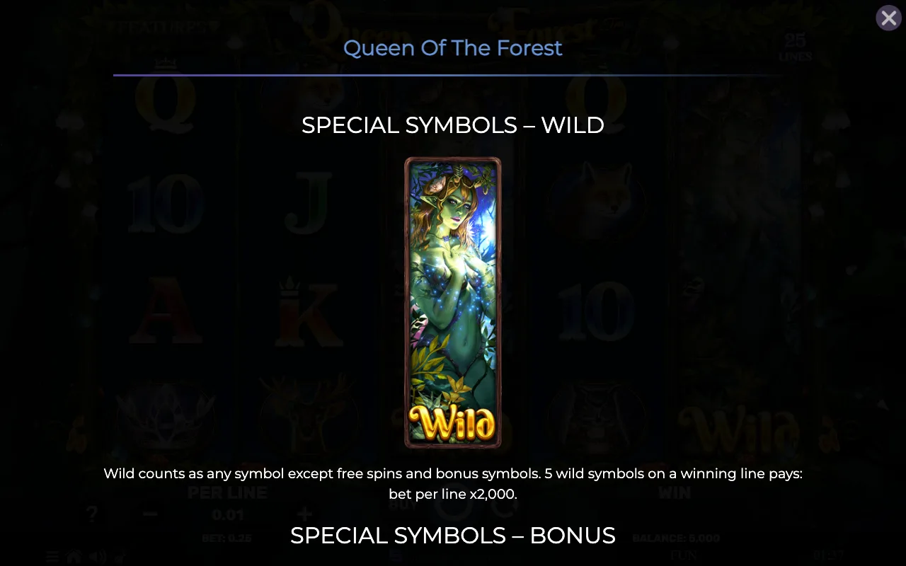 Special symbols - wild — Queen of The Forest