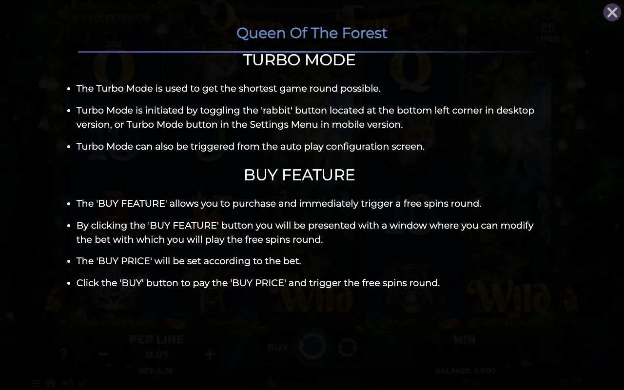 Game rules, page 8 — Queen of The Forest