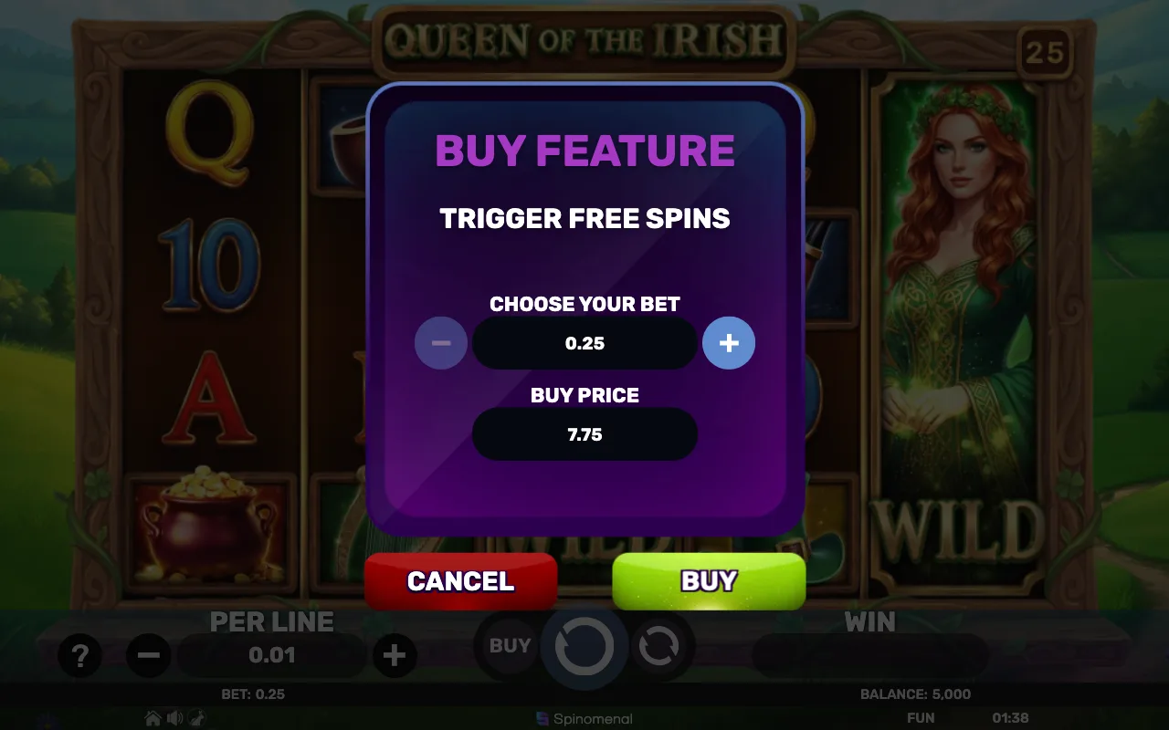 Buying the feature — Queen of The Irish