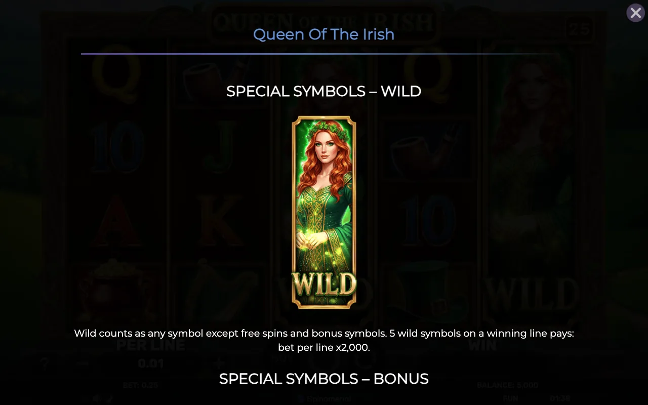 Special symbols - wild — Queen of The Irish