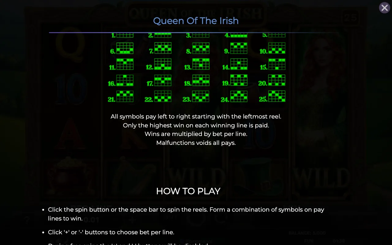 Game rules, page 6 — Queen of The Irish
