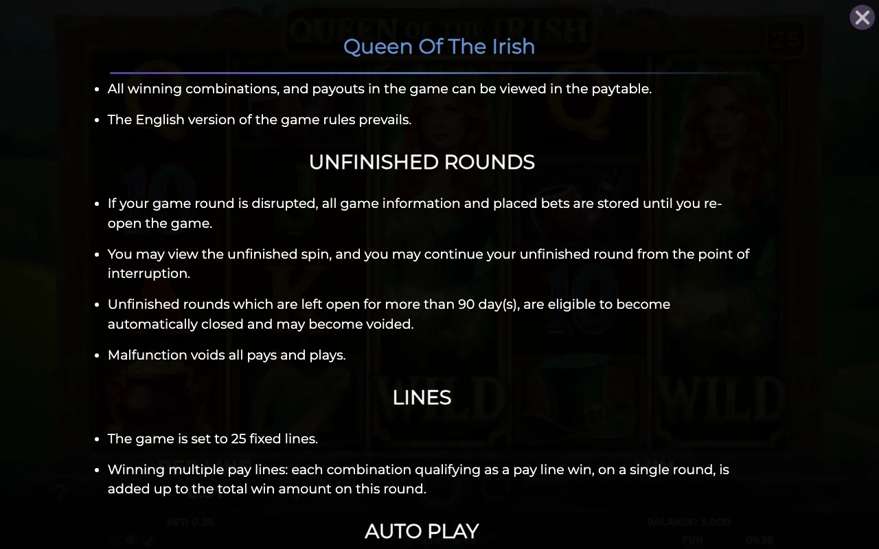 Game rules, page 7 — Queen of The Irish