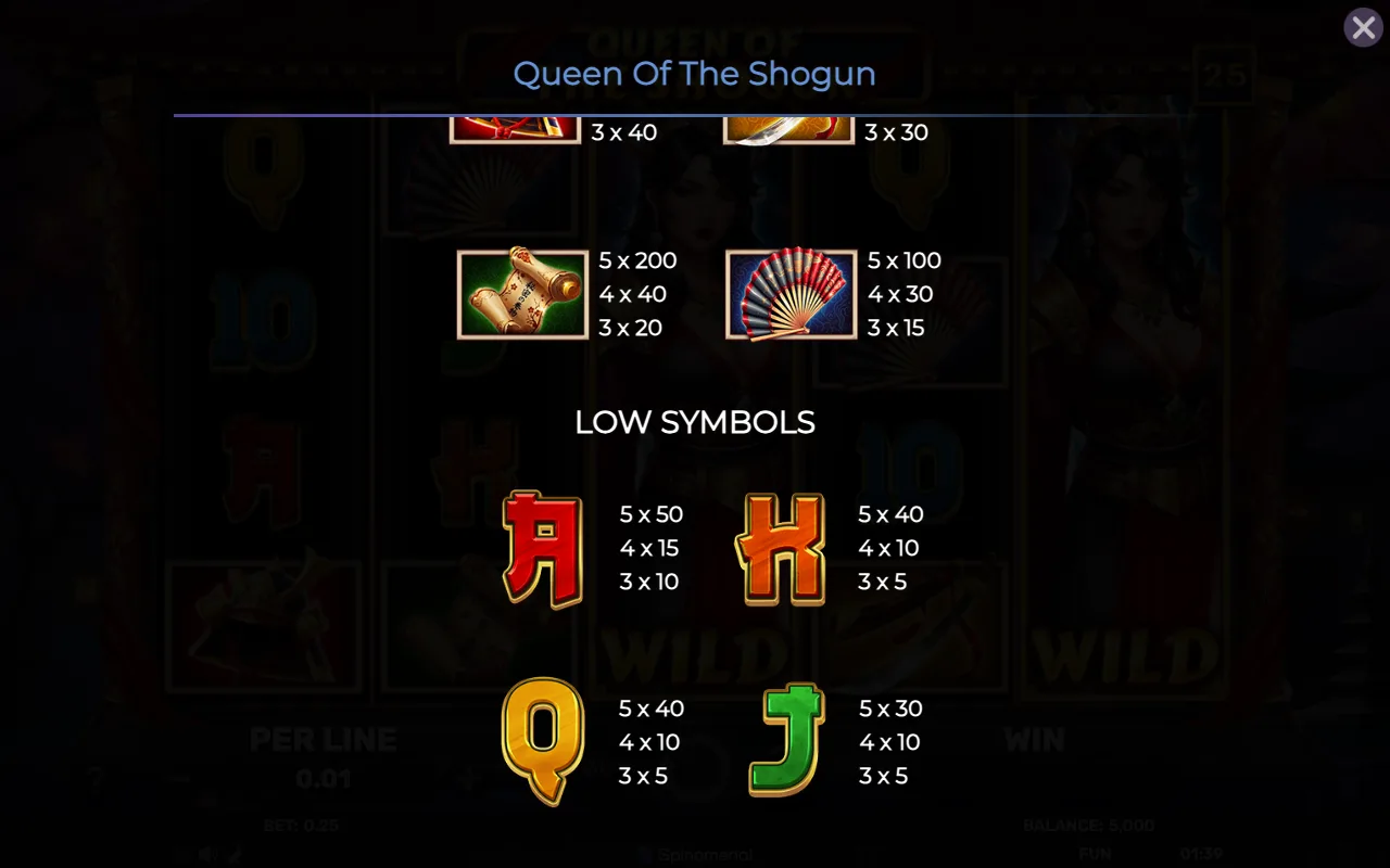 Low symbols — Queen of The Shogun