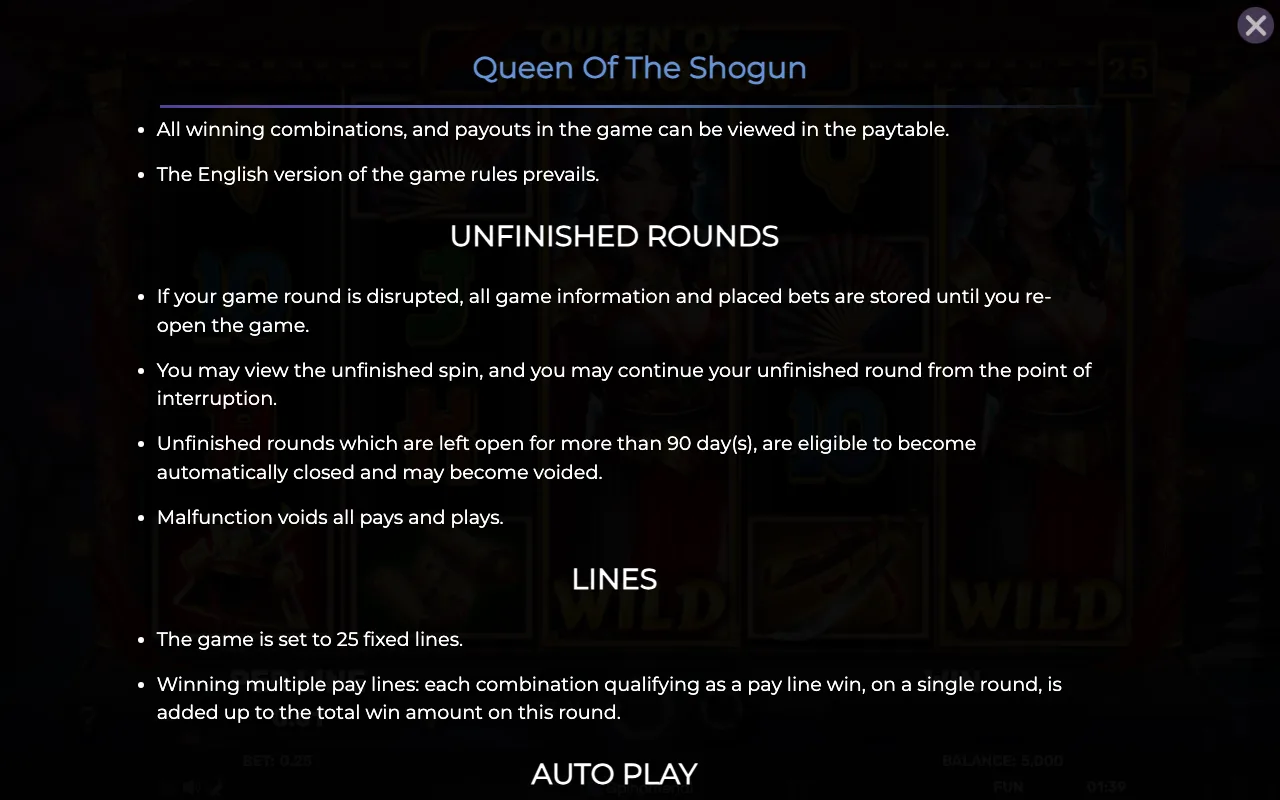 Game rules, page 7 — Queen of The Shogun
