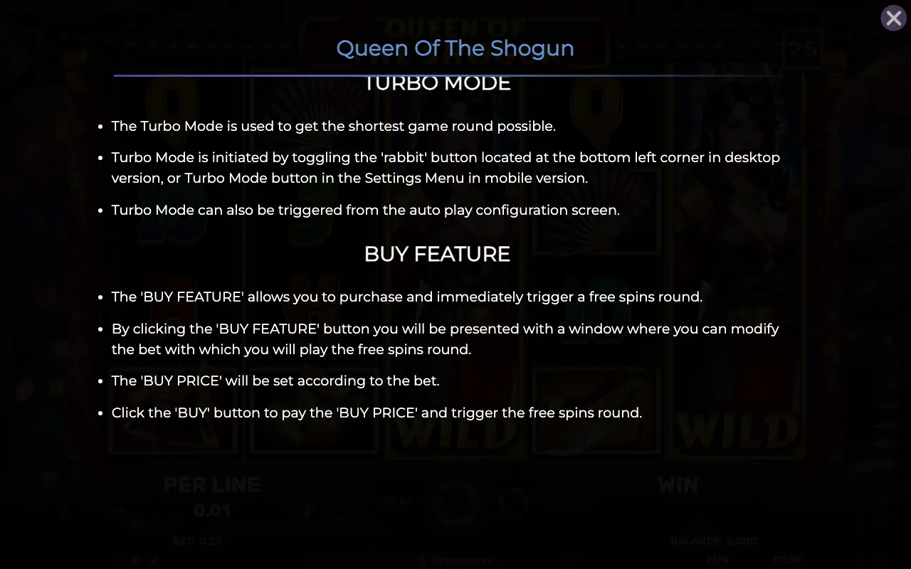 Buy feature — Queen of The Shogun
