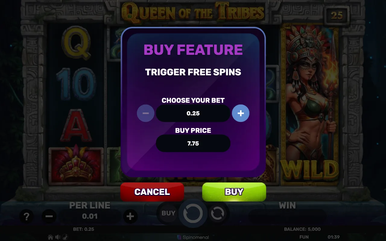 Buying the feature — Queen of The Tribes
