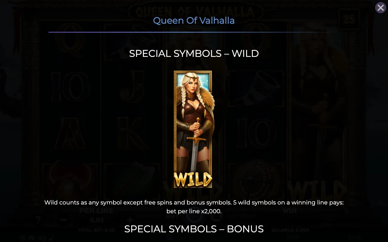 Special symbols - wild — Queen of Valhalla