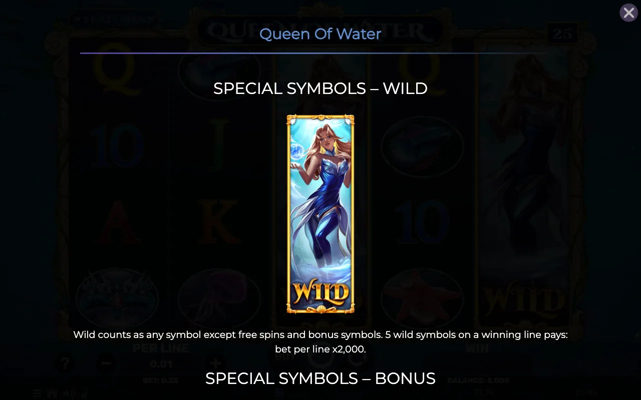 Special symbols - wild — Queen of Water
