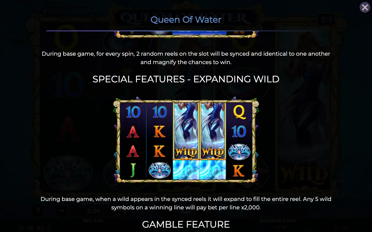 Special features - expanding wild — Queen of Water