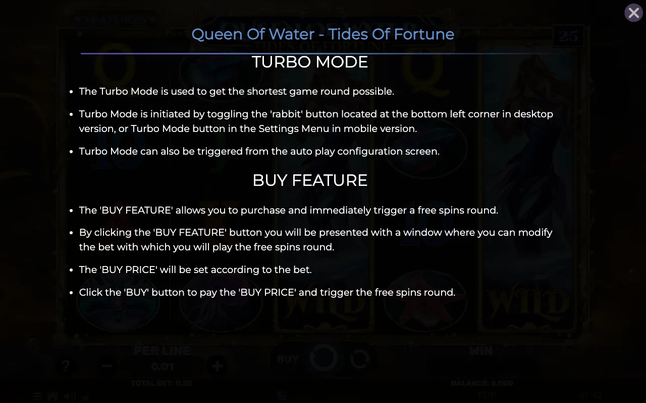 Game rules, page 8 — Queen of Water Tides of Fortune
