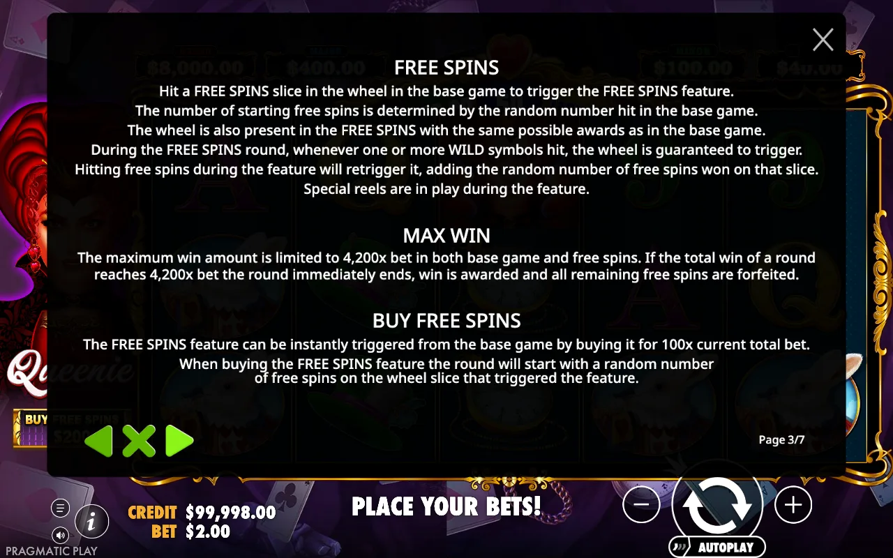 Free spins — Queenie