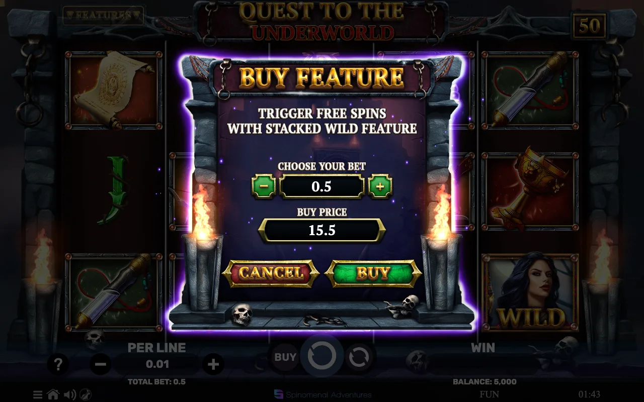 Buying the feature — Quest to The Underworld