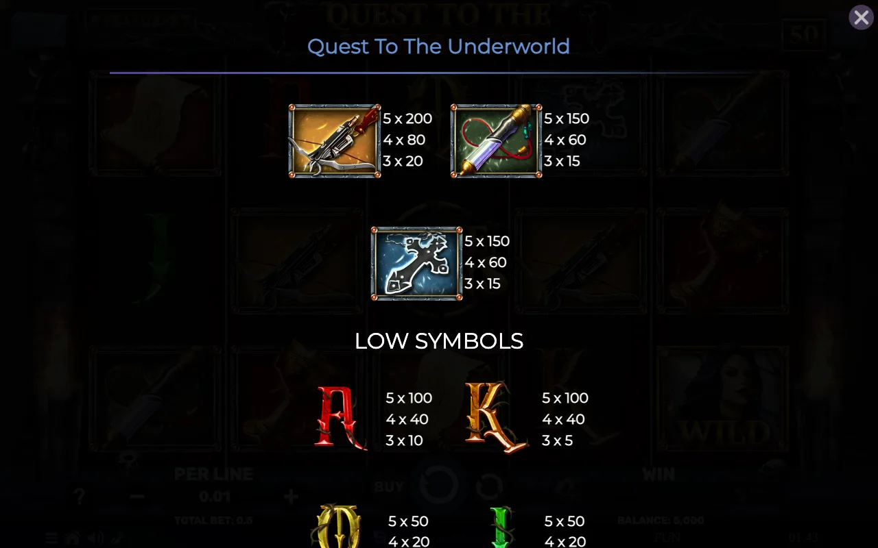 Game rules, page 5 — Quest to The Underworld