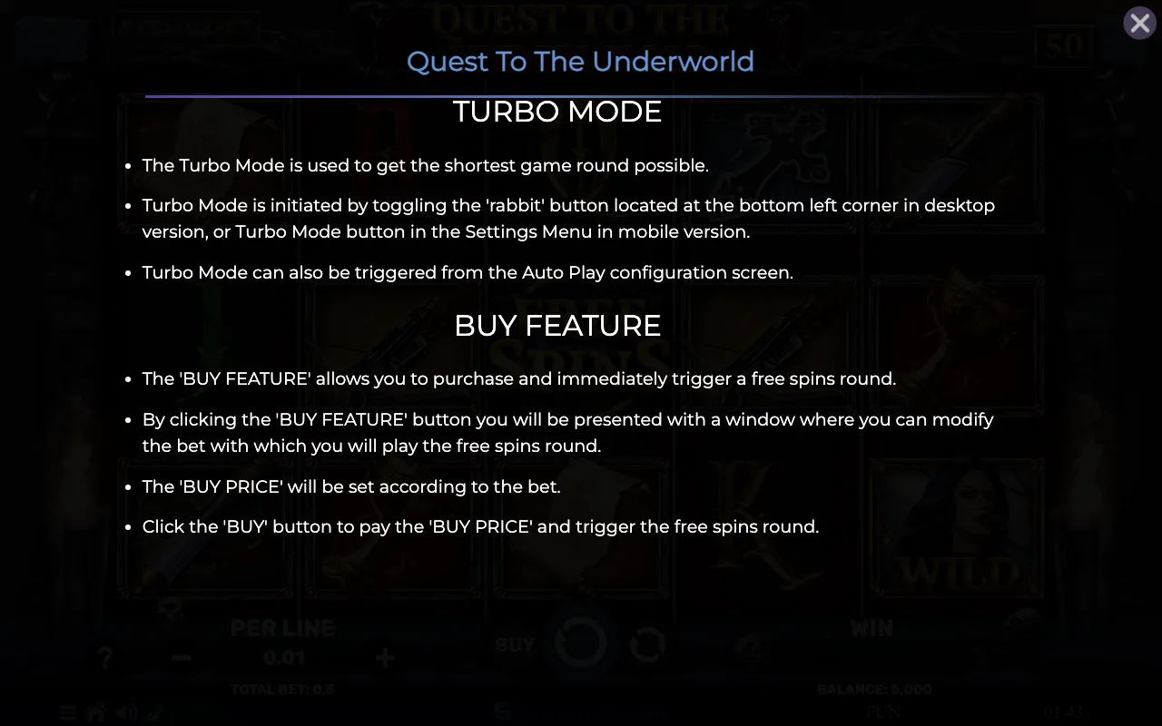 Game rules, page 8 — Quest to The Underworld